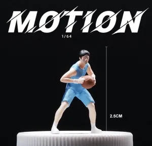 1:64 Painted Figure Mini Model Toy Miniature Car Scenes Resin Boy Basketball Man