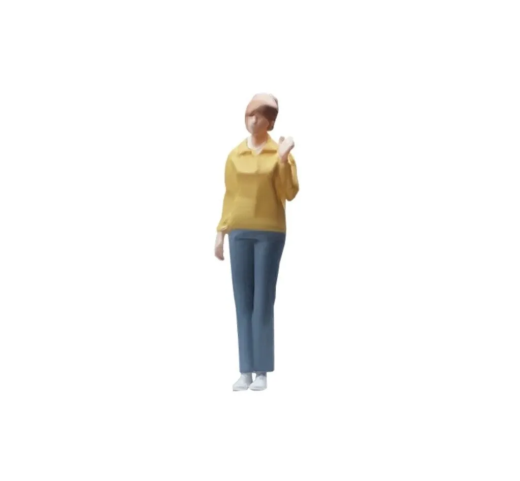 1:64 Painted Figure Mini Model Toy Miniature Car Scenes Resin Girl Casual Lady
