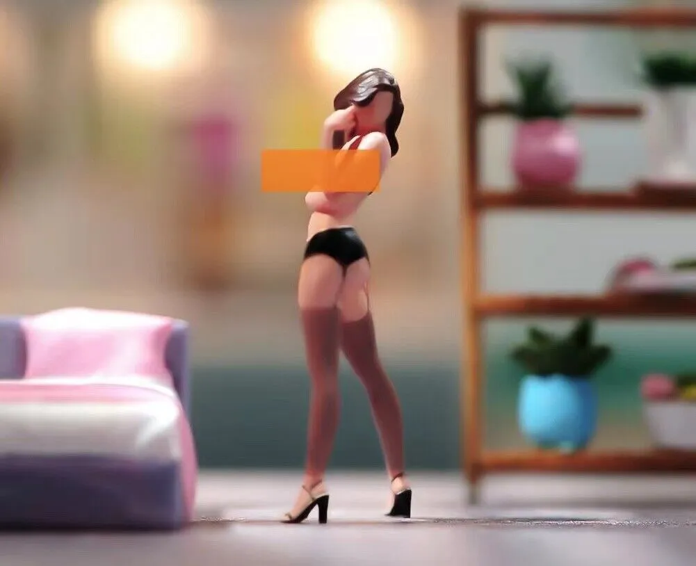 1:64 Painted Figure Model Miniature Resin Diorama Sand Sexy Girl Lady Bikini Toy