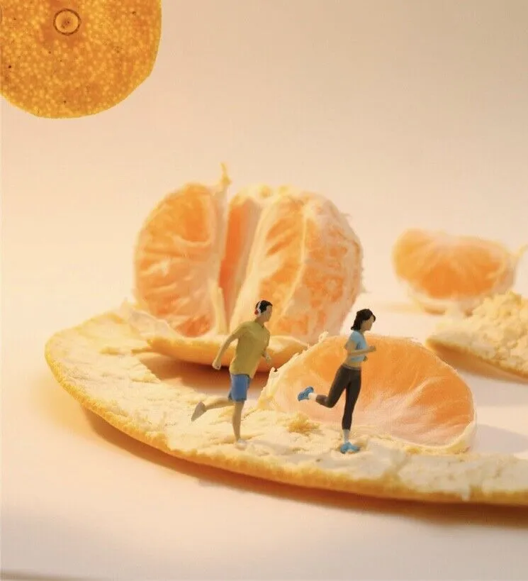 1:64 Painted Figure Model Miniature Resin Diorama Toy Sand Running People Sports