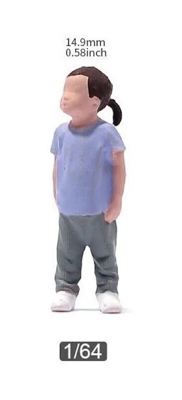 1:64 Painted Unpainted Figure Model Miniature Resin Diorama Sand Little Girl Kid