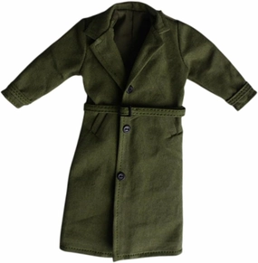 1:12 Action Figures Long Windbreaker Trench Jacket Clothes Doll Decor Miniature Stylish Handmade Figure Costume Soft Outfits, Green