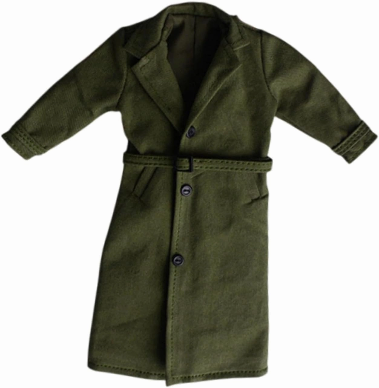 1:12 Action Figures Long Windbreaker Trench Jacket Clothes Doll Decor Miniature Stylish Handmade Figure Costume Soft Outfits, Green