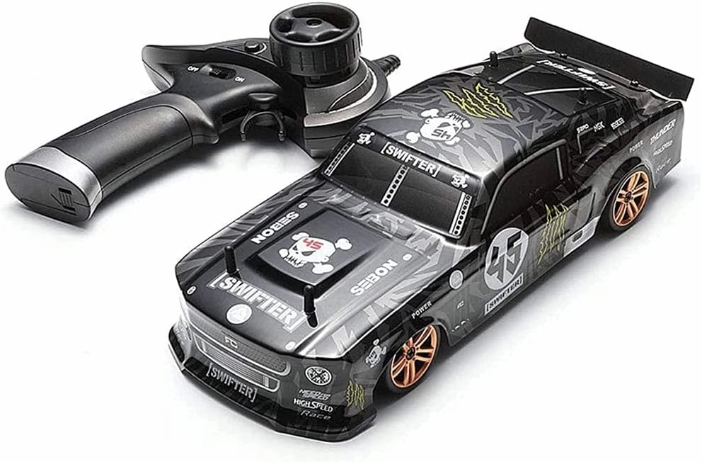 1/18 Scale Simulation Model Car 2.4G Electric Remote Control Vehicle 50 km/h High Speed Racing Car Stunt Drift Charging RC Buggy with Light Toy Gifts for Kids