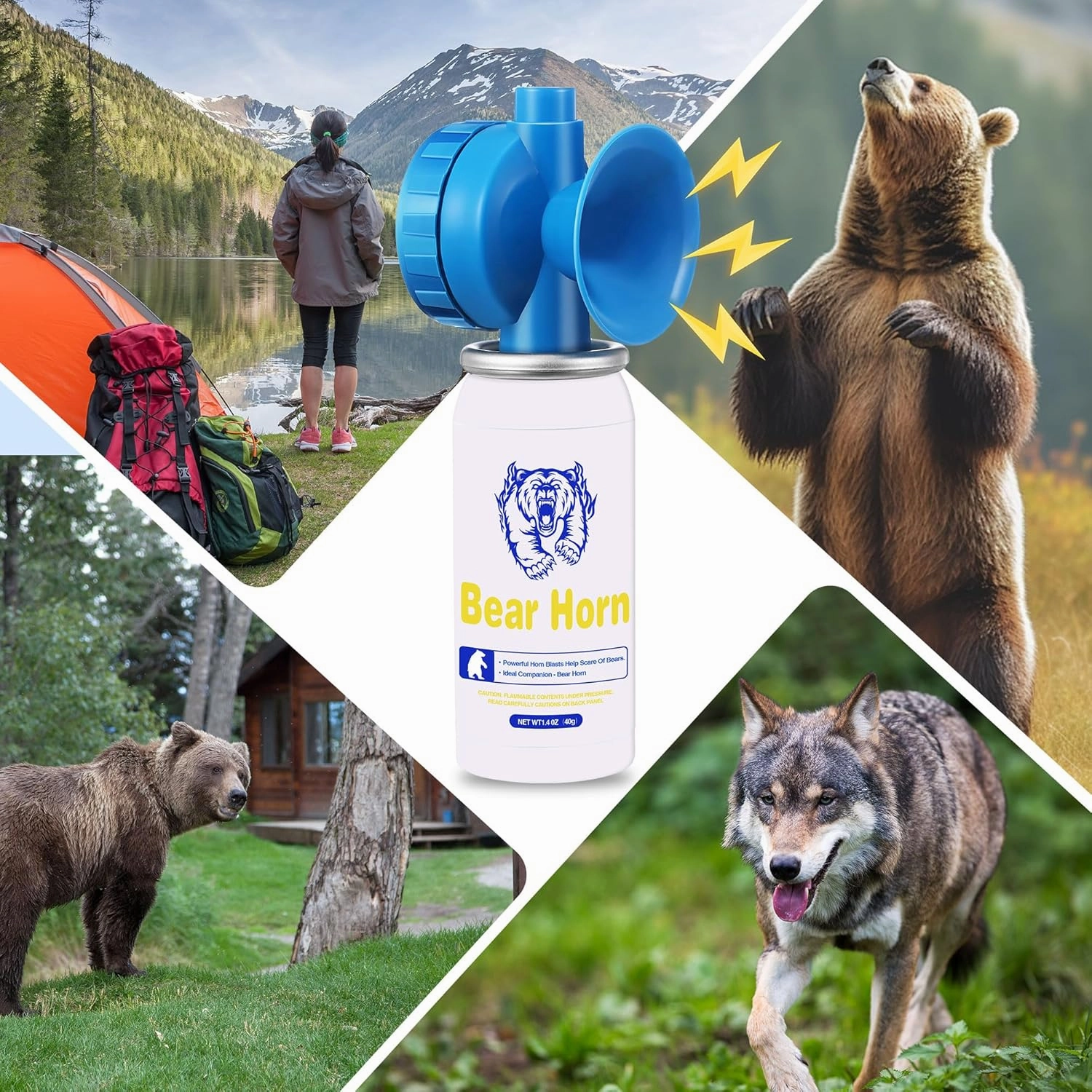 1.4oz Bear Horn Self Defense,130dB Loud Mini Safety Bear Air Horn,Heard Up to 0.5-Miles Away,Bear Alarm Scare Bears, Ideal for Hiking,Camping and Outdoor Protection