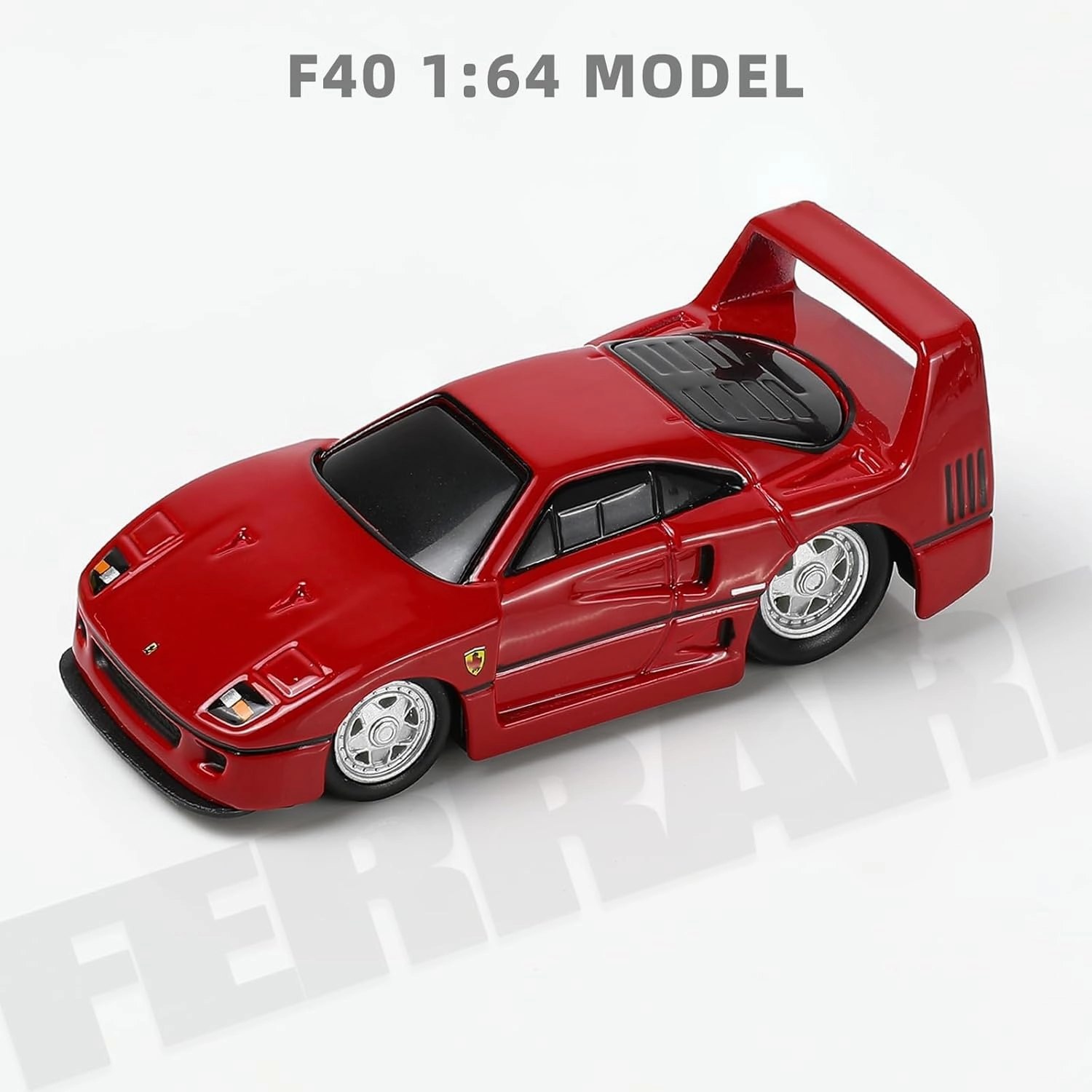 1/64 Scale FERARI F40 Car Model Alloy Metal Diecast Black Car Model Toy Gift Small Classic Auto Model Antique Collection Sport Vehicle Model for Kid Boy Men Adult (RED)