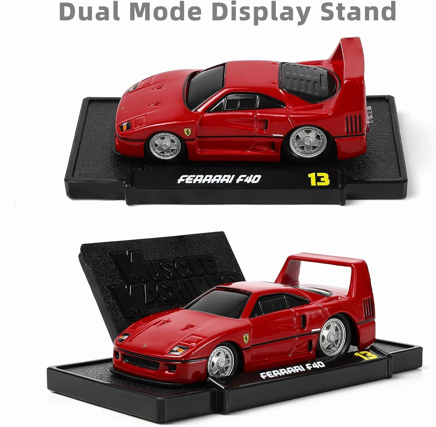 1/64 Scale FERARI F40 Car Model Alloy Metal Diecast Black Car Model Toy Gift Small Classic Auto Model Antique Collection Sport Vehicle Model for Kid Boy Men Adult (RED)