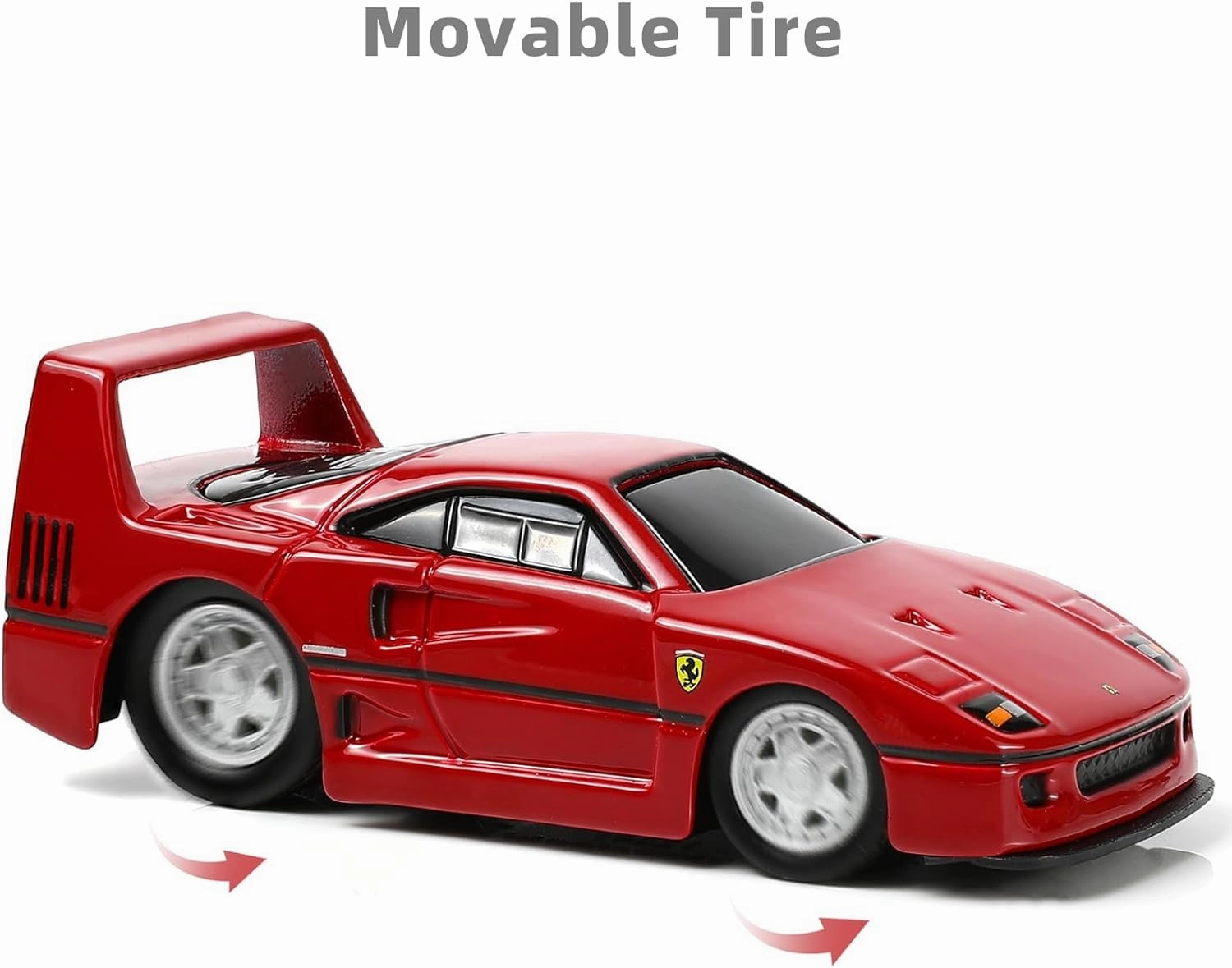 1/64 Scale FERARI F40 Car Model Alloy Metal Diecast Black Car Model Toy Gift Small Classic Auto Model Antique Collection Sport Vehicle Model for Kid Boy Men Adult (RED)