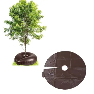1PCS 15 Gallon 35.4 Inch Round Tree Watering Bag Slow Release, Tree Watering Rings, Automatic Drip Irrigation System for Planting Gardening Trees and Shrubs (Coffee)