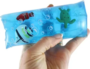 2 Different Jumbo Water Trick Snakes - Filled with Dinosaurs and Sea Creatures - Stress Toy - Slippery Tricky Wiggly Wiggler Tube - Squishy Wiggler Sensory Fidget Ball