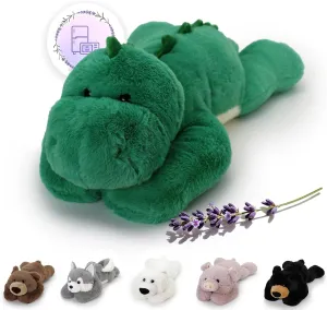 2 Lb Weighted Stuffed Green Dragon Animals - 16 Inches Bear Dog Dino Pig Plush Throw Pillow Toy - Embroidered Plushie Collectible - Kawaii Plushies Hugging Toy Gifts for Kids & Adults ( Green Dragon )