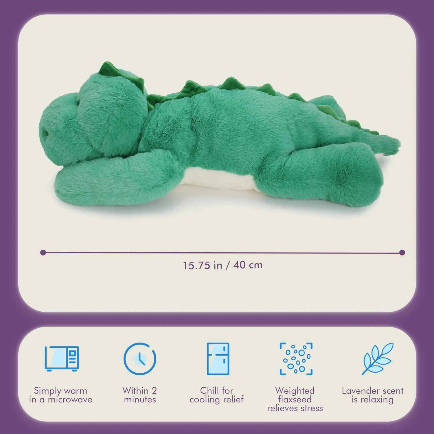 2 Lb Weighted Stuffed Green Dragon Animals - 16 Inches Bear Dog Dino Pig Plush Throw Pillow Toy - Embroidered Plushie Collectible - Kawaii Plushies Hugging Toy Gifts for Kids & Adults ( Green Dragon )
