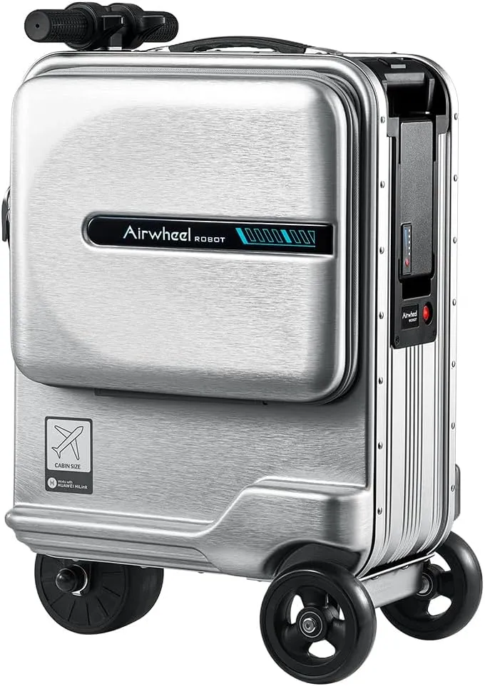 20 Inch Smart Rideable Suitcase Electric Luggage Scooter Carry On Luggage (silver)