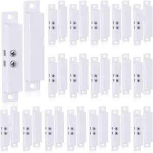 20 Sets NC Wired Surface Mounted Alarm Magnetic Door Contact Sensor Door Window Reed Switch Sensor with Double Side Tape for Security