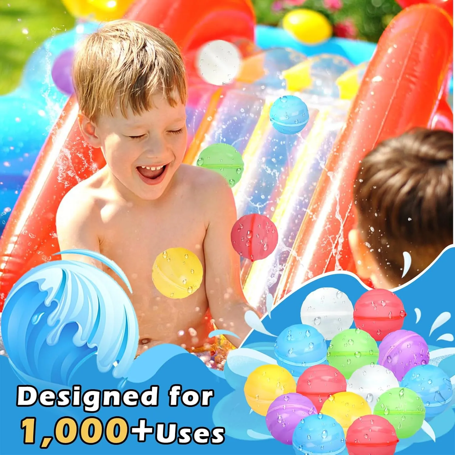 2024 Seashell Shaped Reusable Water Balloons, Summer Pool Beach Water Toys for Boys and Girls, Quick Fill Water Balls Toys, Self Sealing Water Ball,Outdoor Activities Water Games Toys(12pc)