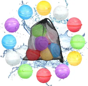 2024 Seashell Shaped Reusable Water Balloons, Summer Pool Beach Water Toys for Boys and Girls, Quick Fill Water Balls Toys, Self Sealing Water Ball,Outdoor Activities Water Games Toys(12pc)