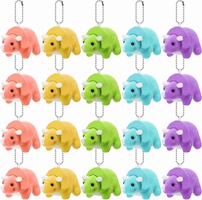 20 Pcs Mini Dinosaur Plush Bulk Triceratops Keychains Stuffed Animal Dinosaur Birthday Party Favors Small Dino Plush Bulk Graduation Gifts for Baby Shower Birthday Party Woman