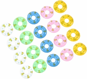 20pcs Miniature Swim Rings for Dollhouse Decor Cute Photo Props Party Decorations Colors Each Mini House Accessories for Creative Projects