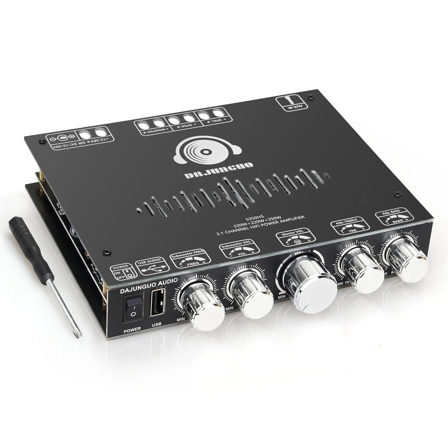 220W  220W 350W Stereo Bluetooth Amplifier Board 2.1 Channel, 2 x TPA3251 Chips Stereo AMP Board DC 12-38V, Bluetooth 5.1 and AUX Inputs, for DIY Wireless Speakers