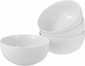 22554 Series Allround White, 4-Piece Crockery Set, Buddha Bowl Set Made of Porcelain, Dishwasher and Microwave Safe