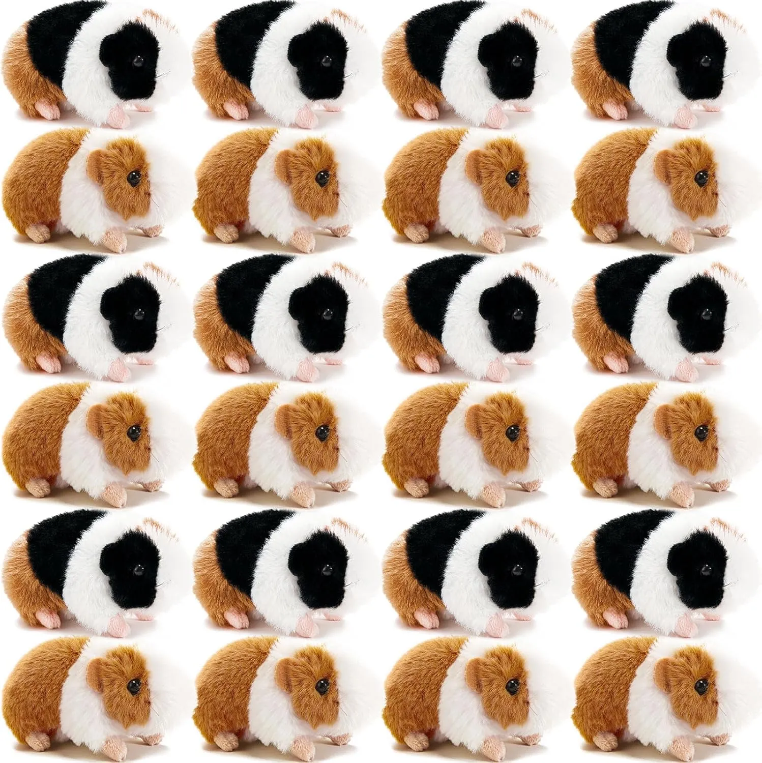 24 Pcs Guinea Pig Stuffed Animal Bulk Plush Guinea Pig Small Fluffy Stuffed Doll with Chain for Kid Students Party Favors Goodie Bag Fillers Carnival Prizes Christmas Birthday Gift, 4 Inches