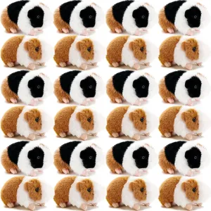 24 Pcs Guinea Pig Stuffed Animal Bulk Plush Guinea Pig Small Fluffy Stuffed Doll with Chain for Kid Students Party Favors Goodie Bag Fillers Carnival Prizes Christmas Birthday Gift, 4 Inches