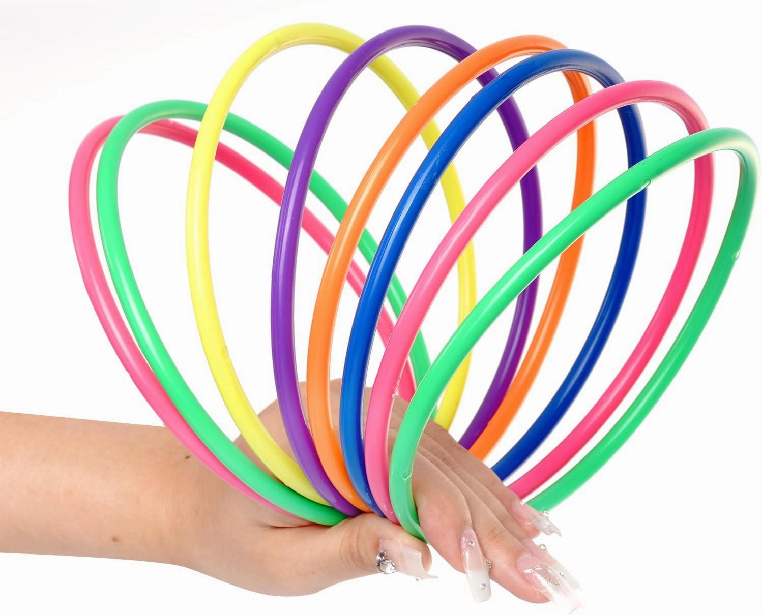 24 Pcs Multicolor Plastic Toss Rings Kids Ring Toss Game Carnival Rings for Speed and Agility Practice Games, Garden Backyard Outdoor Games, Bridal Shower Game, Game Booth