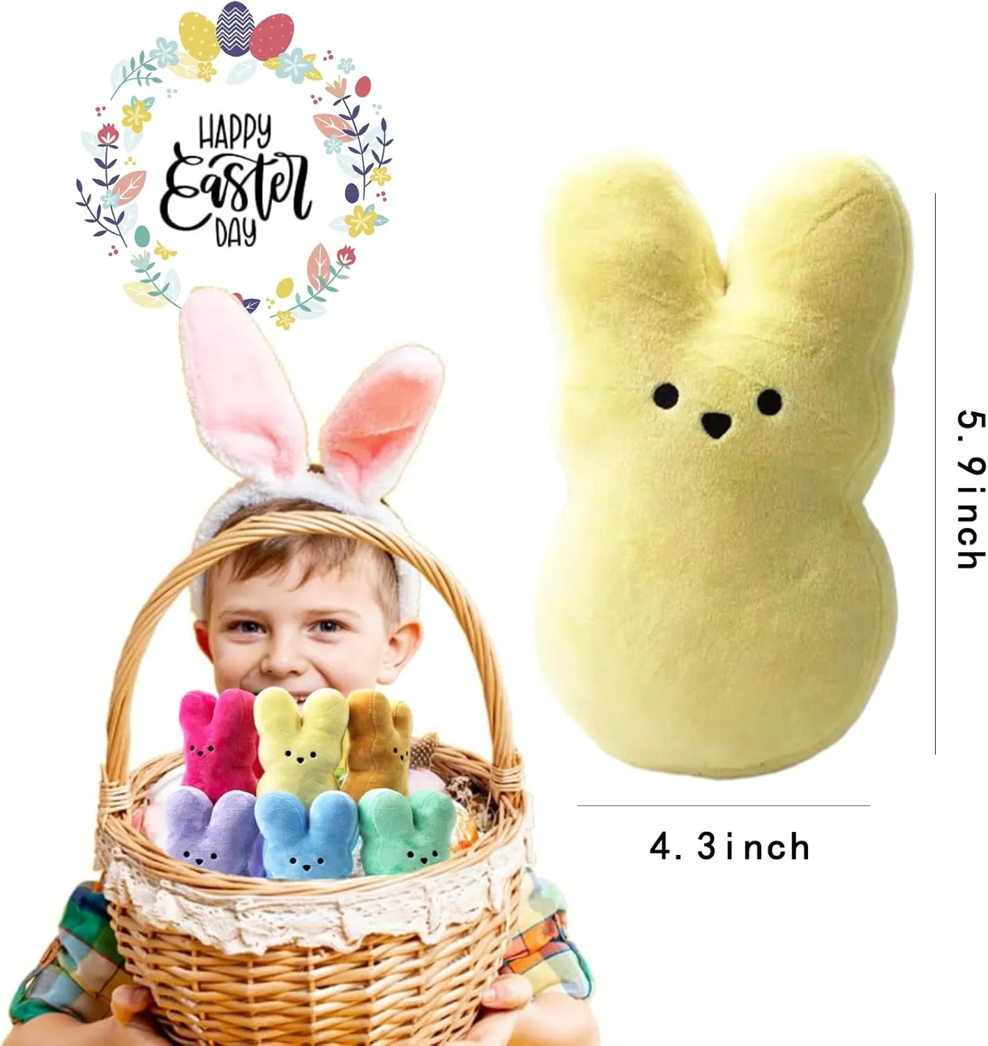 24Pcs Easter Bunny Stuffed Animal, Cute Animal Carrot Peep Bunny Doll, Easter Basket Stuffers, Rabbits Animal Easter Bunny Plush Doll Toy Desktop Sofa Decor
