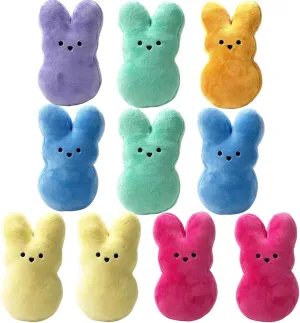 24Pcs Easter Bunny Stuffed Animal, Cute Animal Carrot Peep Bunny Doll, Easter Basket Stuffers, Rabbits Animal Easter Bunny Plush Doll Toy Desktop Sofa Decor