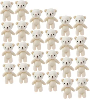 24pcs Mini Plush Bear Keychain Wear Resistant Tiny Bears for DIY Decoration for Birthdays Weddings Valentine Day and More