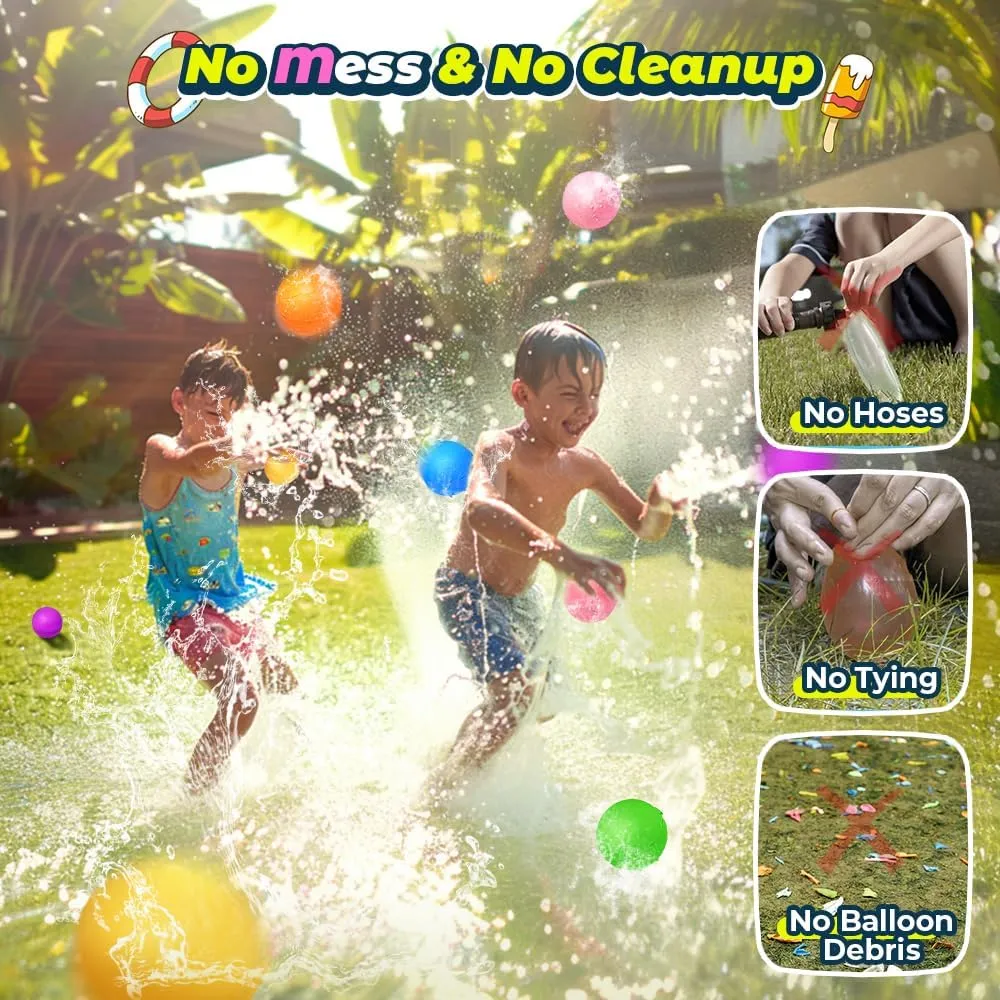 24Pcs Reusable Water Balloons, Summer Water Toys, Magnetic Water Ball for Outdoor Games, Pool Toy, Beach Toys for Kids
