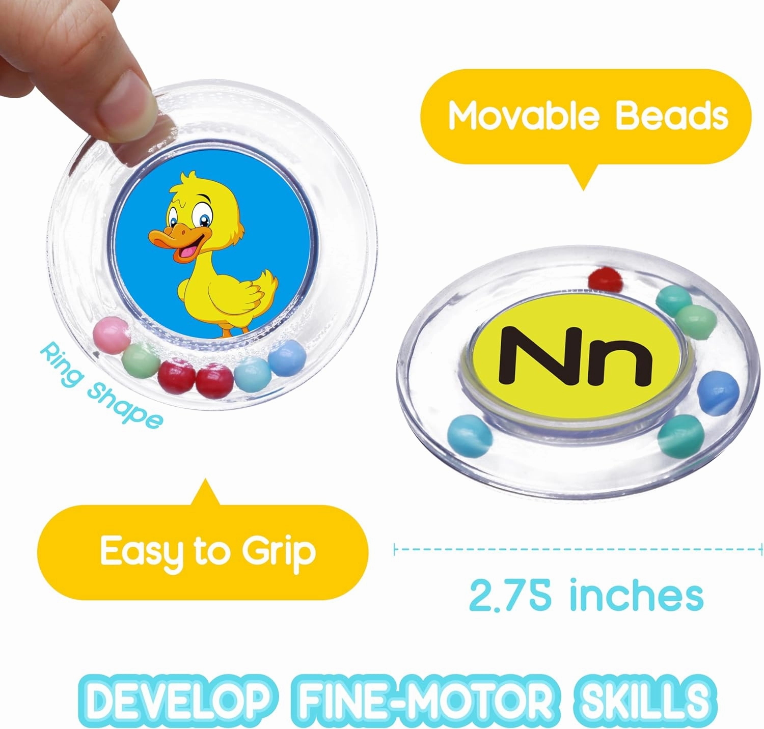 26pcs Letters Floating Alphabet Bath Toys Ring, Mold Free Bathtub Toys Water Pool Toys Set with Mesh Bag for Kids Babies Toddlers Ages 2 3 4 - Preschool ABC Learning Educational Gifts