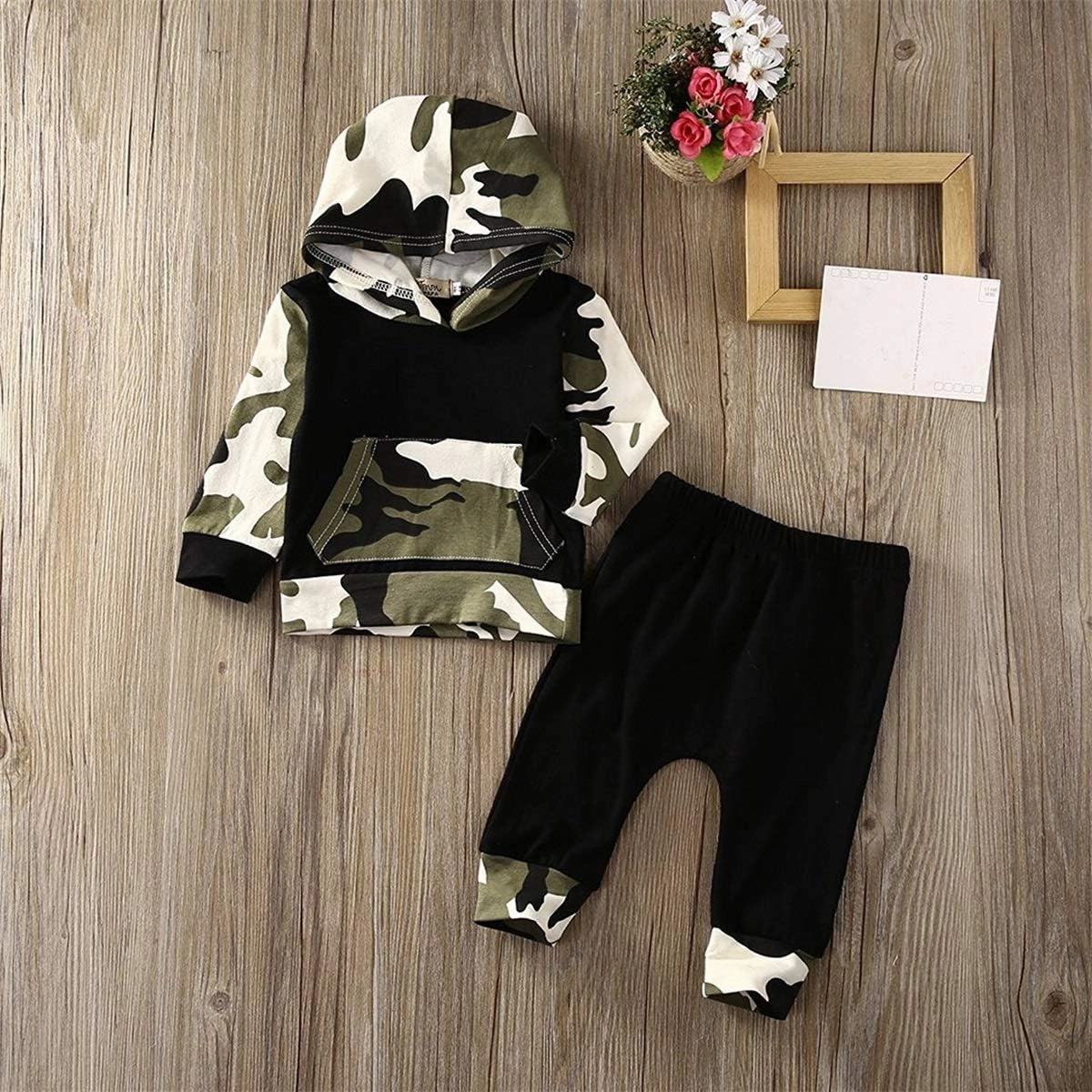 2Pcs Baby Boys Hoodie Tops Pants Set Dinosaur Deer Print Sweatsuit Fall Winter Outfits