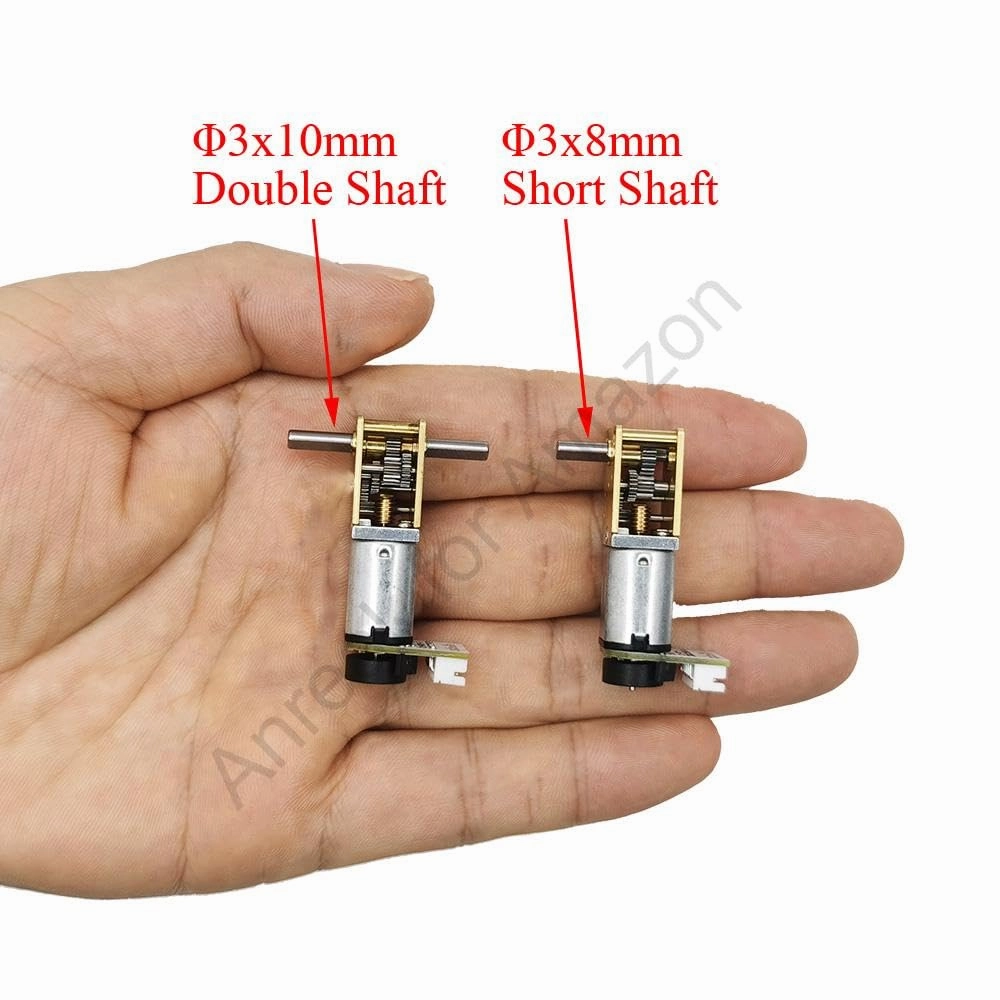2Pcs DC 12V 200RPM Φ3x10mm Double Shaft N20 Worm Gear Motor with Encoder, 3-12V 4-381RPM Ideal for Robotics and Mini CNC Machines (12-200)