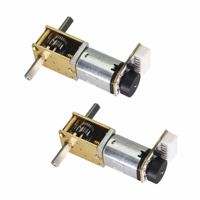 2Pcs DC 12V 200RPM Φ3x10mm Double Shaft N20 Worm Gear Motor with Encoder, 3-12V 4-381RPM Ideal for Robotics and Mini CNC Machines (12-200)