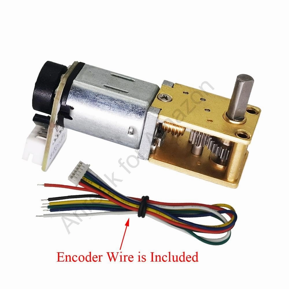 2Pcs DC 12V 68RPM Φ3x8mm Single Shaft N20 Worm Motor with Encoder, 3-12V 4-381RPM High Torque for Robotics and DIY RC Toys (12-68)