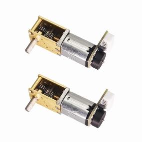 2Pcs DC 12V 68RPM Φ3x8mm Single Shaft N20 Worm Motor with Encoder, 3-12V 4-381RPM High Torque for Robotics and DIY RC Toys (12-68)