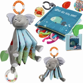 2PCS Fish Baby Book Toy & Elephant Infant Toys 0-6 6-12 12-18 Month Toys 1-2 Year Old