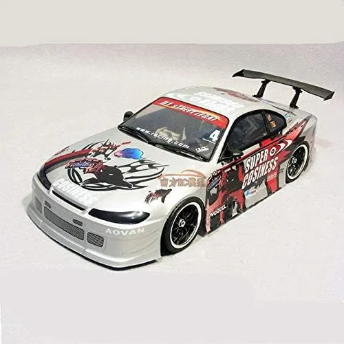 2set/Bag Silvia S15 PVC Painted Body Shell with Wind Tail Lampshade for 1/10 RC Hobby Racing Drift Car - (Color: A and B Each one)
