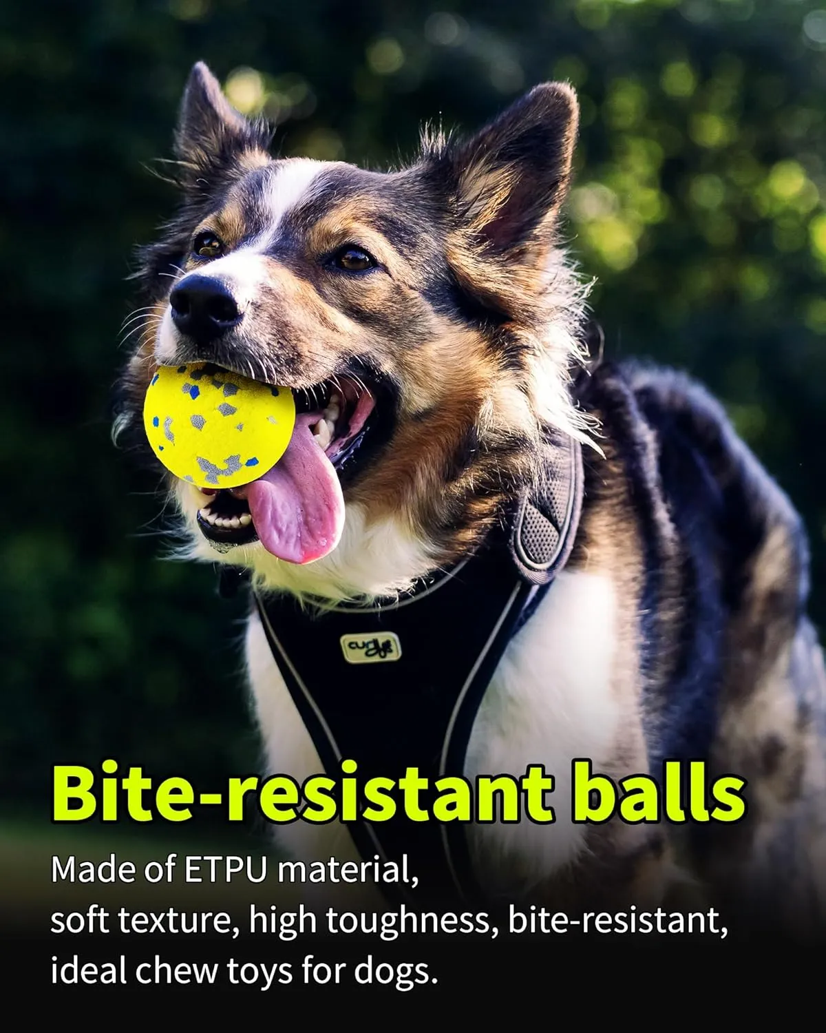 3 Dog Ball，Tennis Balls for Dogs，Interactive Dog Ball，Balls for Aggressive Chewers，Suitable for Large Medium Small Dogs，Puppy Teething Toys，Pet Toys，Comes with Organizer Bag