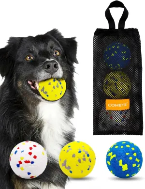 3 Dog Ball，Tennis Balls for Dogs，Interactive Dog Ball，Balls for Aggressive Chewers，Suitable for Large Medium Small Dogs，Puppy Teething Toys，Pet Toys，Comes with Organizer Bag