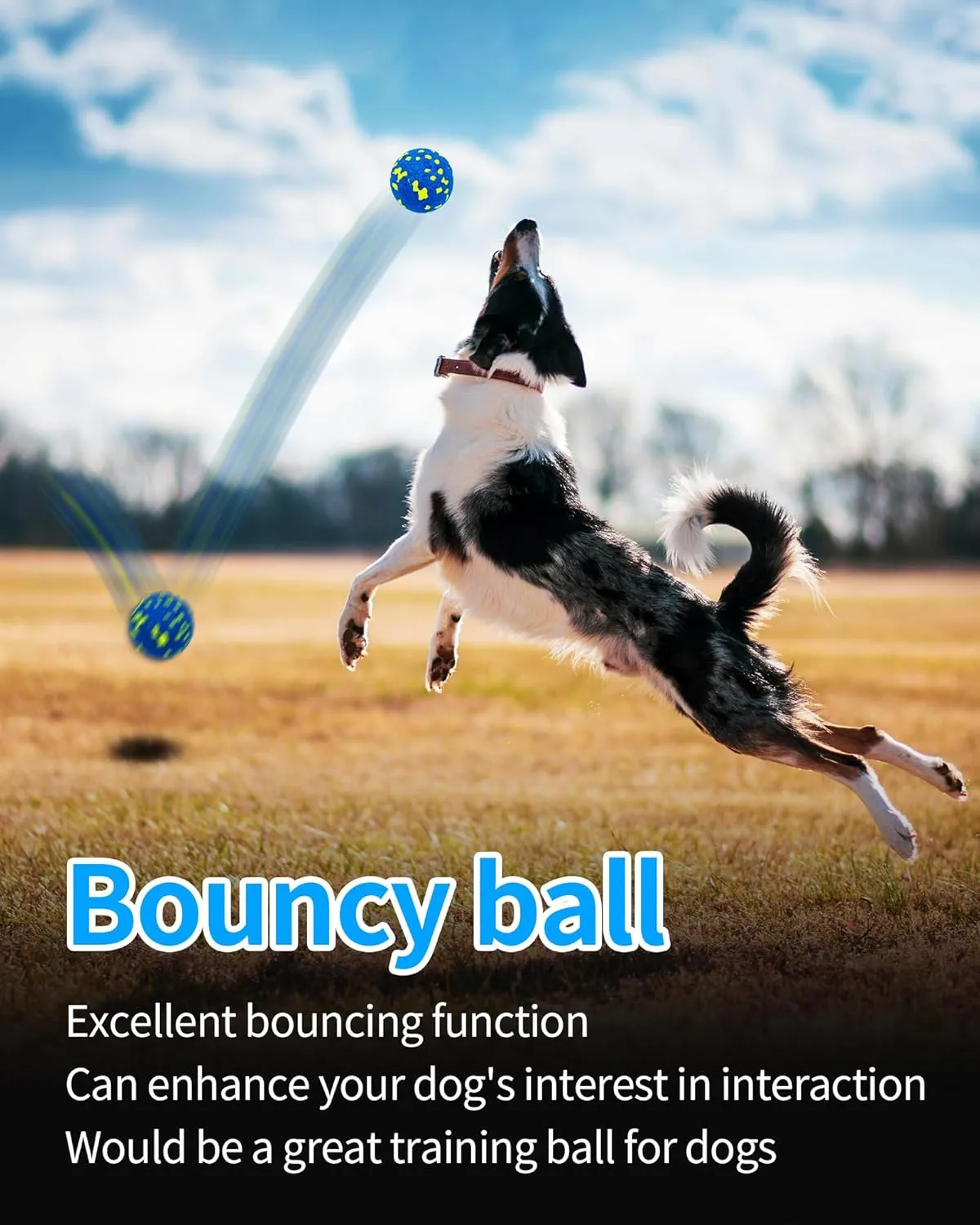 3 Dog Ball，Tennis Balls for Dogs，Interactive Dog Ball，Balls for Aggressive Chewers，Suitable for Large Medium Small Dogs，Puppy Teething Toys，Pet Toys，Comes with Organizer Bag