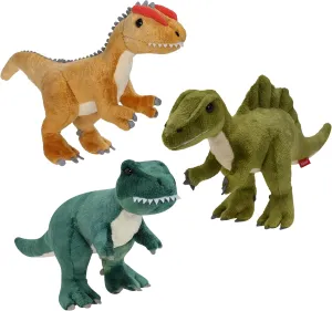 3 Pcs Dinosaur Stuffed Animals - 8'' Spinosaurus & T Rex Plush Dinosaur Toys for Kids 3-5
