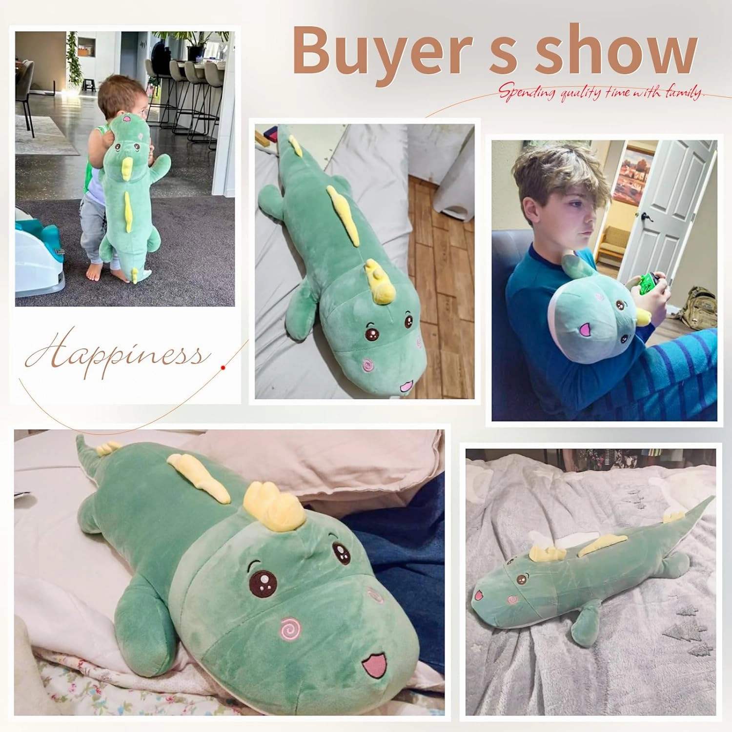 32" Giant Dinosaurs Plush Toy Pillow, Cute Dinosaur Stuffed Animals Doll, Soft Back Cushion Big Dinosaur Plushies, Gift for Kids Boys, Birthdays, Easter