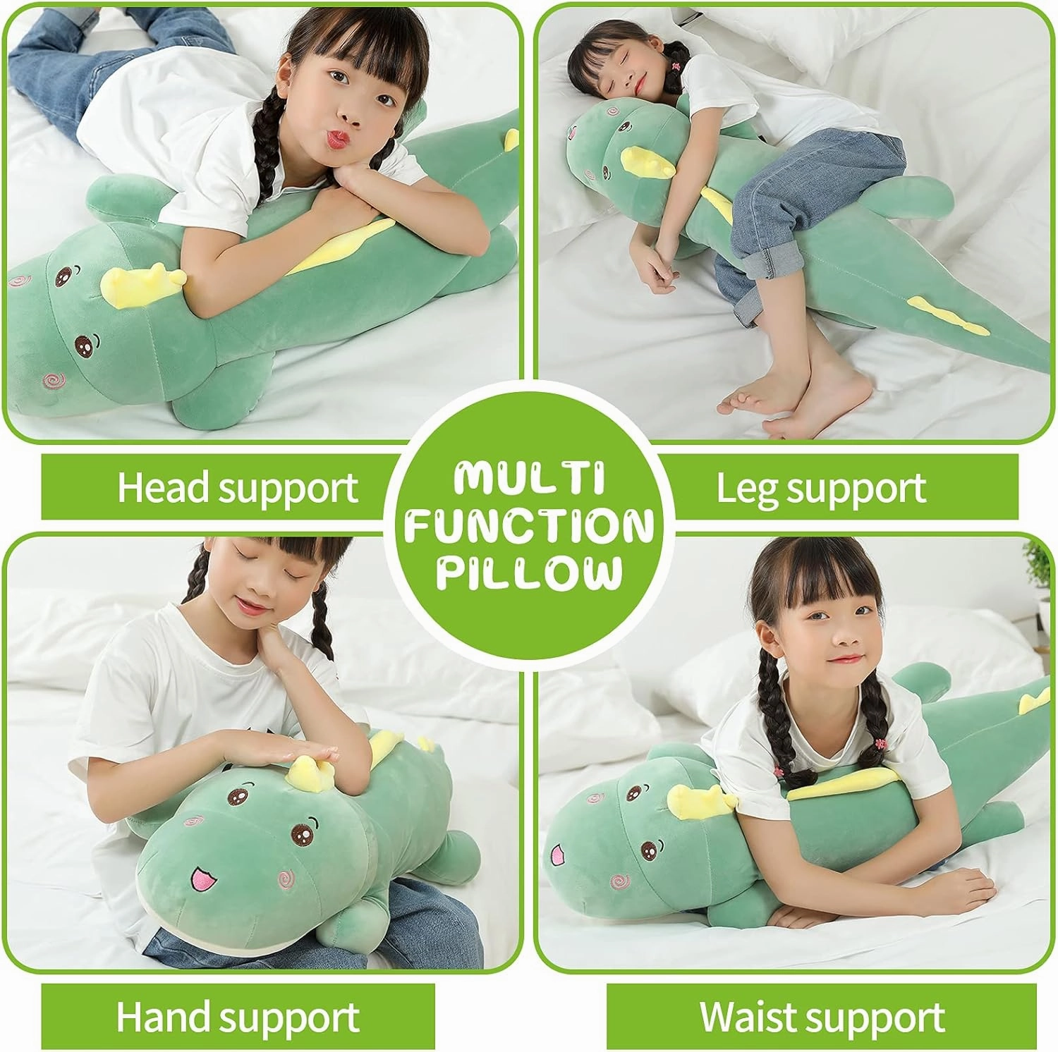 32" Giant Dinosaurs Plush Toy Pillow, Cute Dinosaur Stuffed Animals Doll, Soft Back Cushion Big Dinosaur Plushies, Gift for Kids Boys, Birthdays, Easter