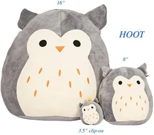 3.5" Squishmallow Clip-On Super Soft Flush Toy (Hoot)
