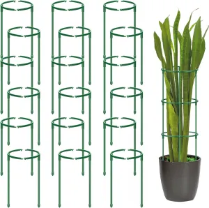 36 Pack Plant Support Stakes for Indoor Plants, Half Round Plant Stakes Ring Stackable 3 Tier Garden Flower Support for More Sizes (10,20,30 Inches), Plastic Cage Trellis for Climbing Leafy Vegetable