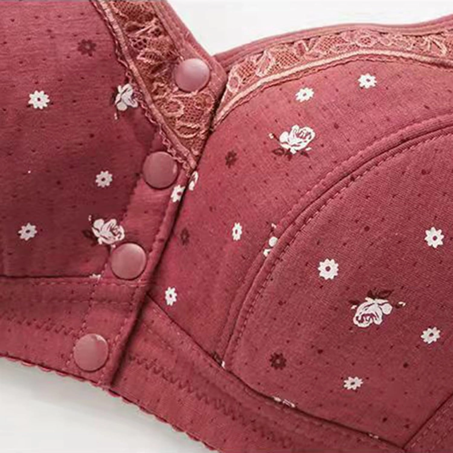 3 Pack T-Shirt Bra Older Womens Daisy Bras Front Closure Comfortable Bralettes
