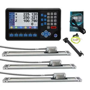3Axis LCD DRO Multi-Function RPM Digital Readout Display,3pcs 5um 18''x38''x10'' Magnetic Scales EIA-422 Output IP67 DIY OEM Encoder Sensor for Lathe Milling Bridgeport Knee Mill