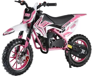 49cc Gas Kids Dirt Bike with Dual Disc Brakes,2-Stroke Gas Motorcycle for Kids 8-14 with Max Speed 30KM/H,Gas Power Pocket Rocket Bike with Front Rear Disc Brakes, Mini Motorcycle Max Load 33
